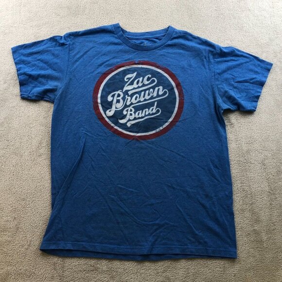 Lucky Justice Goods Mens T-Shirt Medium 2014 Zac Brown Band Graphic Tee Concert - Picture 7 of 8